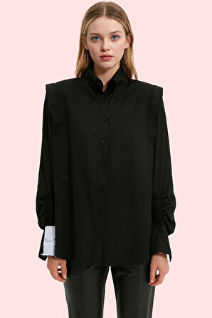 Kadın Basic Gömlek Uzun Kollu Yaka Düğmeli Dokuma Poplin Günlük Stil Yaz Aylarının Vazgeçilmezi