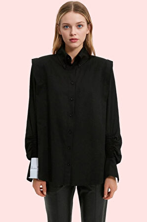 Kadın Basic Gömlek Uzun Kollu Yaka Düğmeli Dokuma Poplin Günlük Stil Yaz Aylarının Vazgeçilmezi