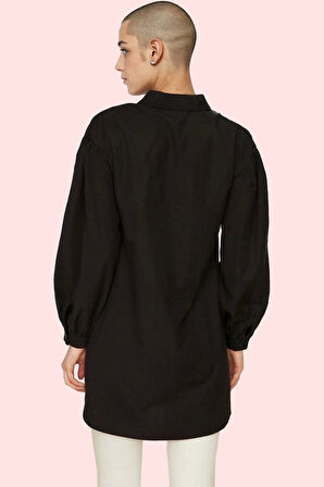 Kadın Basic Gömlek Viskon Karışımlı Dokuma Kumaş Relaxed Kalıp Uzun Kollu Günlük Şıklık Hafta Sonu