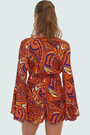 Yazlık Bluz Şort Takım Shally Dokuma V Yaka Uzun Kollu Premium Kalite Modern Stil