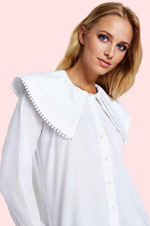 Kadın Dokuma Poplin Gömlek Uzun Kollu Regular Kalıp Rahat Günlük Stil Yaz Aylarının Vazgeçilmezi