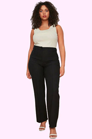 Kadın Yüksek Bel Regular Boy Pantolon Finike Dokuma Günlük Kullanım Yaz Aylarının Vazgeçilmezi