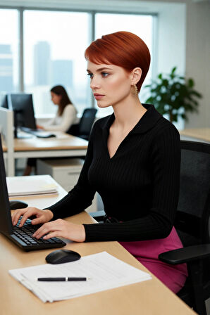 Kadınlar İçin Uzun Kollu Regular Fitilli Triko Kazak Polo Yaka Detaylı Kışlık Şık Görünüm Kaliteli