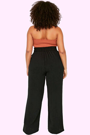 Kadın Dokuma Pantolon Geniş Paça Yüksek Bel Casual Tasarım Fermuarlı Yaz Aylarının Vazgeçilmezi