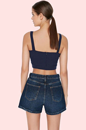 Kadın Kısa Boy Denim Şort Pamuk Yüksek Bel Geniş Paça Günlük Şıklık Yaz Aylarının Vazgeçilmezi