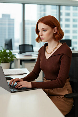 Kadın Modern Fitted Triko Bluz Devrik Carmen Yaka İnce Fitilli Dokuma Uzun Kol Crop Tasarım