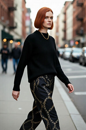 Kadın Rahat Oversize Triko Kazak Düşük Kol Bisiklet Yaka Kışlık Günlük Basic Giyim Stili Kaliteli