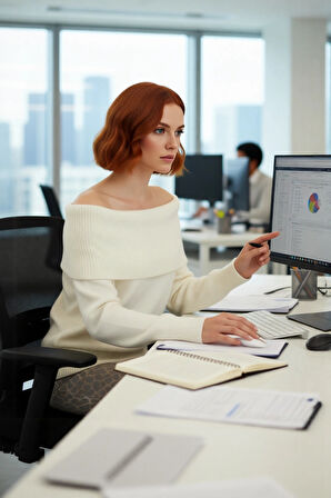 Kadın Triko Kışlık Kazak Regular Kalıp Uzun Kollu Carmen Yaka Günlük ve Şık Kombinler İçin