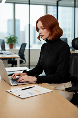 Kadın Casual Regular Kalıp Ajurlu Dik Yaka Bağcıklı Standart Kollu Triko Kazak Soğuk Havalar İçin