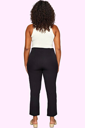 Kadın Regular Pantolon; Yüksek Bel Cigarette Kalıp Fermuarlı Günlük Kullanım Modern Tasarım