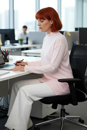 Kadın Feminine Persona Kışlık Regular Kalıp Düşük Kol Pike Dokuma Düz Desen Tunik Kazak Modeli