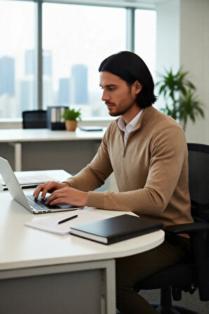 Erkek Casual Şık Regular Fit Pamuk Akrilik Triko Yarım Balıkçı Fermuarlı Kazak Kış İçin Kaliteli