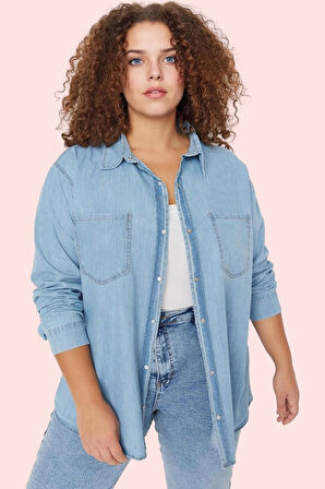 Kadın Denim Polo Yaka Gömlek Pamuk Rahat Kesim Günlük Şıklık Hafta Sonu Yaz Aylarının Vazgeçilmezi