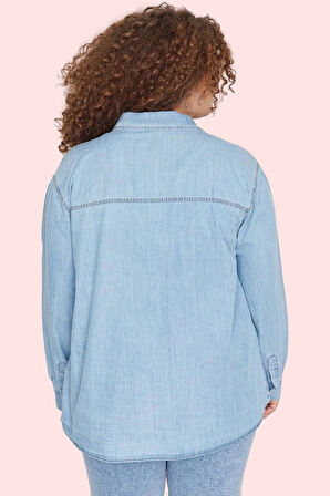Kadın Denim Polo Yaka Gömlek Pamuk Rahat Kesim Günlük Şıklık Hafta Sonu Yaz Aylarının Vazgeçilmezi