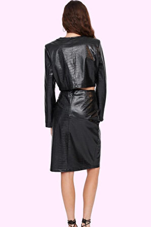 Kadın Dokuma Midi Etek Yüksek Bel Kalem Kesim Şık Gece Elbisesi Yaz Aylarının Vazgeçilmezi