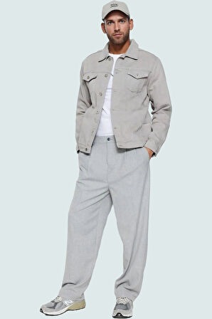 Erkek Basic Palazzo Pantolon Normal Bel Geniş Paça Rahat Günlük Kullanım Hafta Sonu