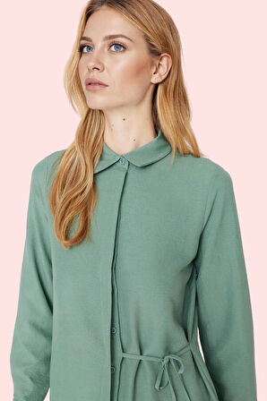 Kadın Polyester Lilyum Dokuma Gömlek Uzun Kollu Casual Stil Günlük Kullanım Modern Tasarım