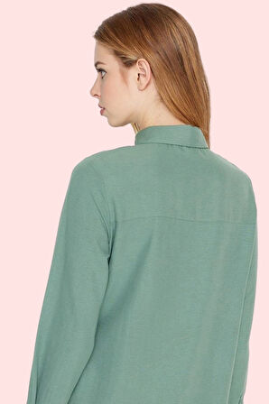 Kadın Polyester Lilyum Dokuma Gömlek Uzun Kollu Casual Stil Günlük Kullanım Modern Tasarım