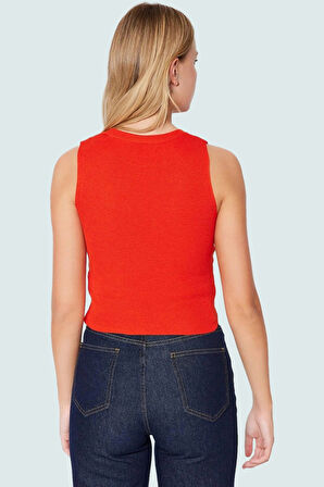 Rahat Kolsuz Triko Bluz Bisiklet Yaka Fitted Kalıp Yazlık Şık Görünüm Yüksek Kalite