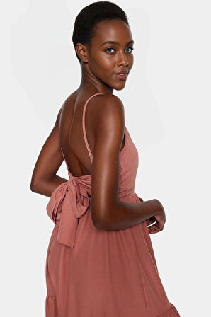 Yazlık Maxi Elbise Nefes Alan Dokuma Kumaş Rahat Skater Kalıp Profesyonel Görünüm