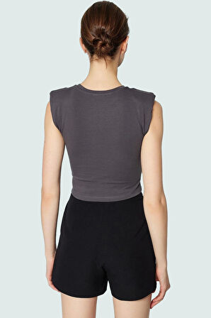 Yazlık Kolsuz Crop Bluz Pamuklu Örme Renk Basic Kalıp Özel Tasarım Uzun Ömürlü Şık Görünüm