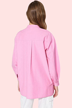 Kadın Uzun Kollu Gömlek Pamuk Terrycotton Dokuma Kumaş Rahat Günlük Kullanım Modern Tasarım