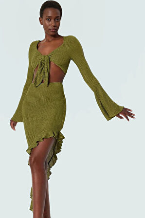 Rahat ve Şık Gofre Dokuma Bluz Etek Takım Yazın Vazgeçilmezi Yüksek Kalite Mükemmel Uyum