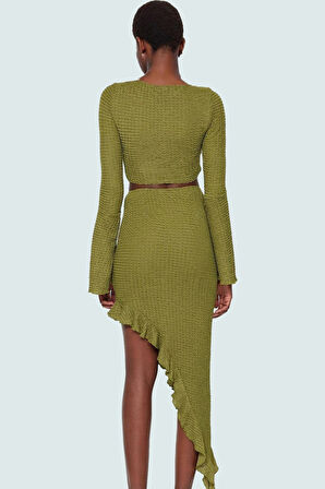 Rahat ve Şık Gofre Dokuma Bluz Etek Takım Yazın Vazgeçilmezi Yüksek Kalite Mükemmel Uyum