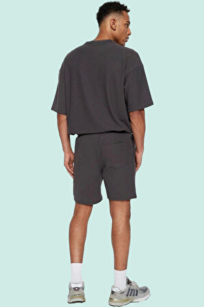 Erkek Geniş Paça Şort Normal Bel Kısa Boy Ottoman Dokuma Rahat Günlük Stil Kaliteli Malzeme