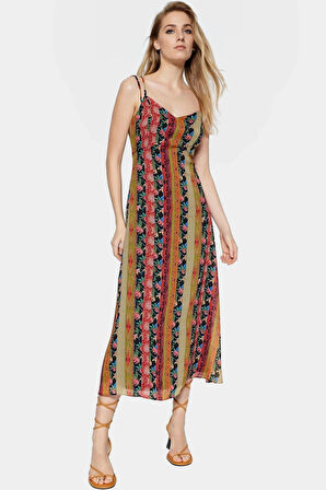 Şık ve Rahat Yazlık Maxi Elbise A Line Kolsuz Etnik Desenler Seçkin Malzeme Premium Kalite