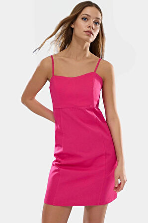 Bodycon Mini Elbise Dokuma Pamuk Kolsuz Yazlık Tasarım Mükemmel Uyum