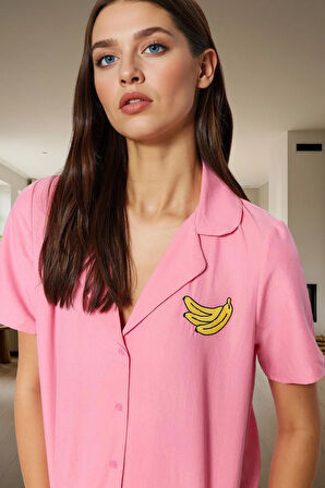 Dokuma Saten Pijama Takımı Nakış Detaylı Regular Kalıp Kaliteli İşçilik Yüksek Kalite