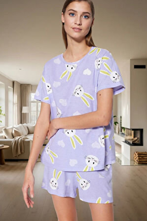 Ayıcıklı Homewear Pijama Takımı %100 Pamuk Regular Kalıp Dayanıklı Malzeme Konforlu Kesim