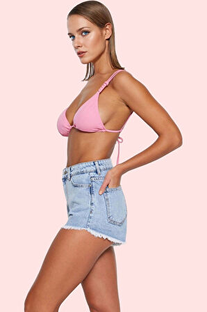 Kadın Kısa Boy Denim Şort Pamuk Straight Kalıp Plaj Ve Günlük Kullanım Yaz Aylarının Vazgeçilmezi