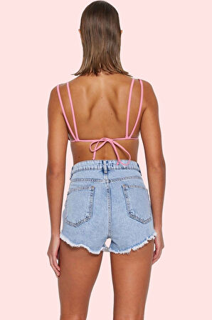 Kadın Kısa Boy Denim Şort Pamuk Straight Kalıp Plaj Ve Günlük Kullanım Yaz Aylarının Vazgeçilmezi