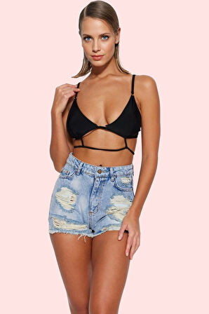 Kadın Kısa Boy Denim Şort Straight Kalıp Pamuk; Rahat ve Şık Günlük Kullanım Modern Tasarım