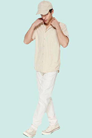 Erkek Yazlık Rahat Gömlek; Regular Fit Kısa Kol Gömlek Yaka Düz Desen Yaz Aylarının Vazgeçilmezi