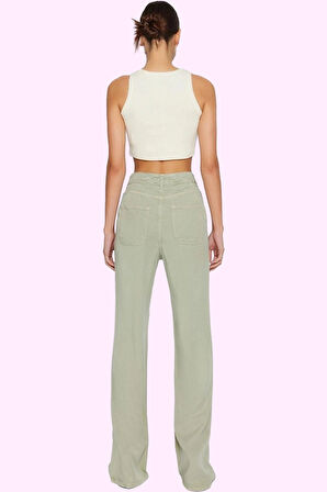 Kadın Düşük Bel Wide Leg Pantolon Liyosel Uzun Boy Casual Şıklık Yaz Aylarının Vazgeçilmezi