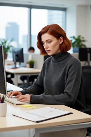 Kadın Günlük Oversize Düşük Kol Dik Yaka Uzun Triko Kazak Kışlık Şık Basic Rahatlık Sunar Kaliteli