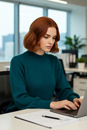 Kadın Dik Yaka Dokulu Balon Kol Regular Kalıp Akrilik Triko Kazak Günlük Ve Rahat Kış Kombinleri