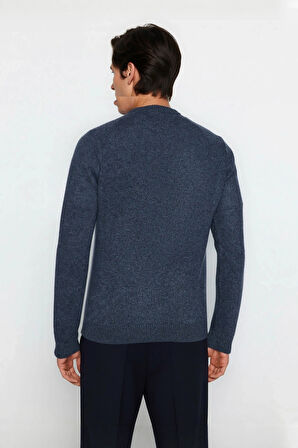 Unisex Kalın Triko Kazak Fitted Kesim Dokulu Yüzey Reglan Kol Bisiklet Yaka Kış Stiline Modern