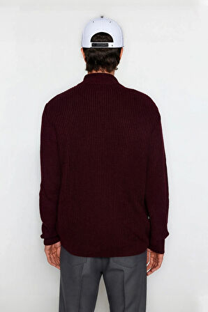 Erkek Basic Regular Fit Fermuarlı Dik Yaka Selanik Örgü Triko Kazak Günlük Stilinize Modern Dokunuş.