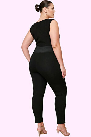 Kadın Düz Desen Regular Skinny Pantolon Yüksek Bel Örme Kumaş Casual Yaz Aylarının Vazgeçilmezi