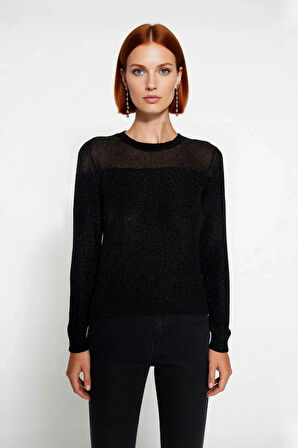 Kadın Casual Basic Siluet İnce Triko Kazak Bisiklet Yaka Uzun Kol İlkbahar Sonbahar Stili Kaliteli