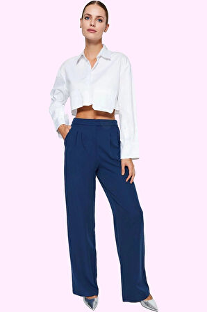 Kadın Boru Paça Pantolon Polyester Elastan Günlük Ve İş Kullanımı Yaz Aylarının Vazgeçilmezi