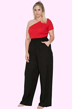 Kadın Düz Desen Wide Leg Pantolon Rahatlık ve Şıklık Bir Arada Tüm Sezonlar Günlük Kullanım