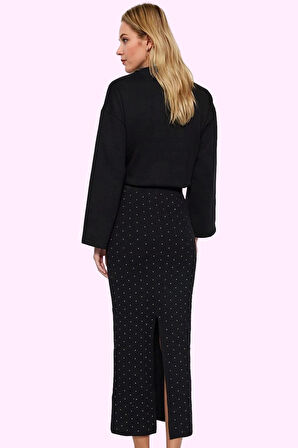 Kadın Kemerli Beli Lastikli İnterlok Örme Maxi Etek Pamuk Gündüz Ve Gece Dayanıklı Malzeme