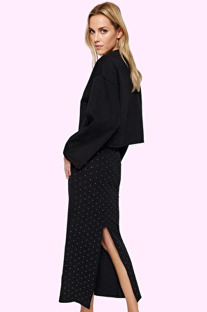 Kadın Kemerli Beli Lastikli İnterlok Örme Maxi Etek Pamuk Gündüz Ve Gece Dayanıklı Malzeme