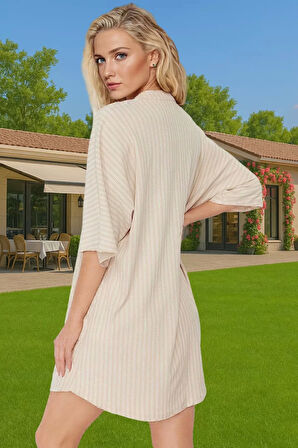 Rahat Mini Örme Plaj Elbisesi Nefes Alan Kumaş Yazlık Stil Şık Görünüm Zarifane Tasarım