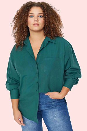 Kadın Basic Gömlek Dokuma Kumaş Günlük Şıklığı İçin Özel Günler Yaz Aylarının Vazgeçilmezi